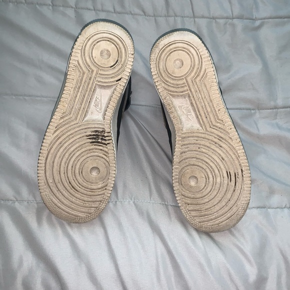 NIKE AIR FORCE ONE BLACK GREY MID VELCRO SNEAKER - Picture 6 of 7